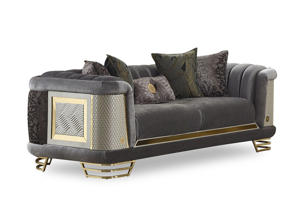 Romans Grey 3-pieces (Sofa & Loveseat & Chair) Living Room Set