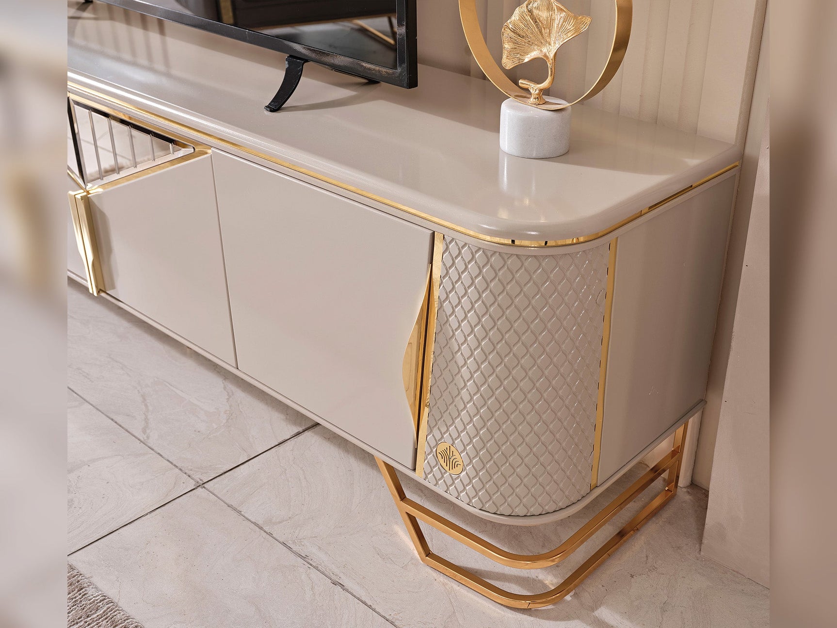 Romans Cream Tv Stand