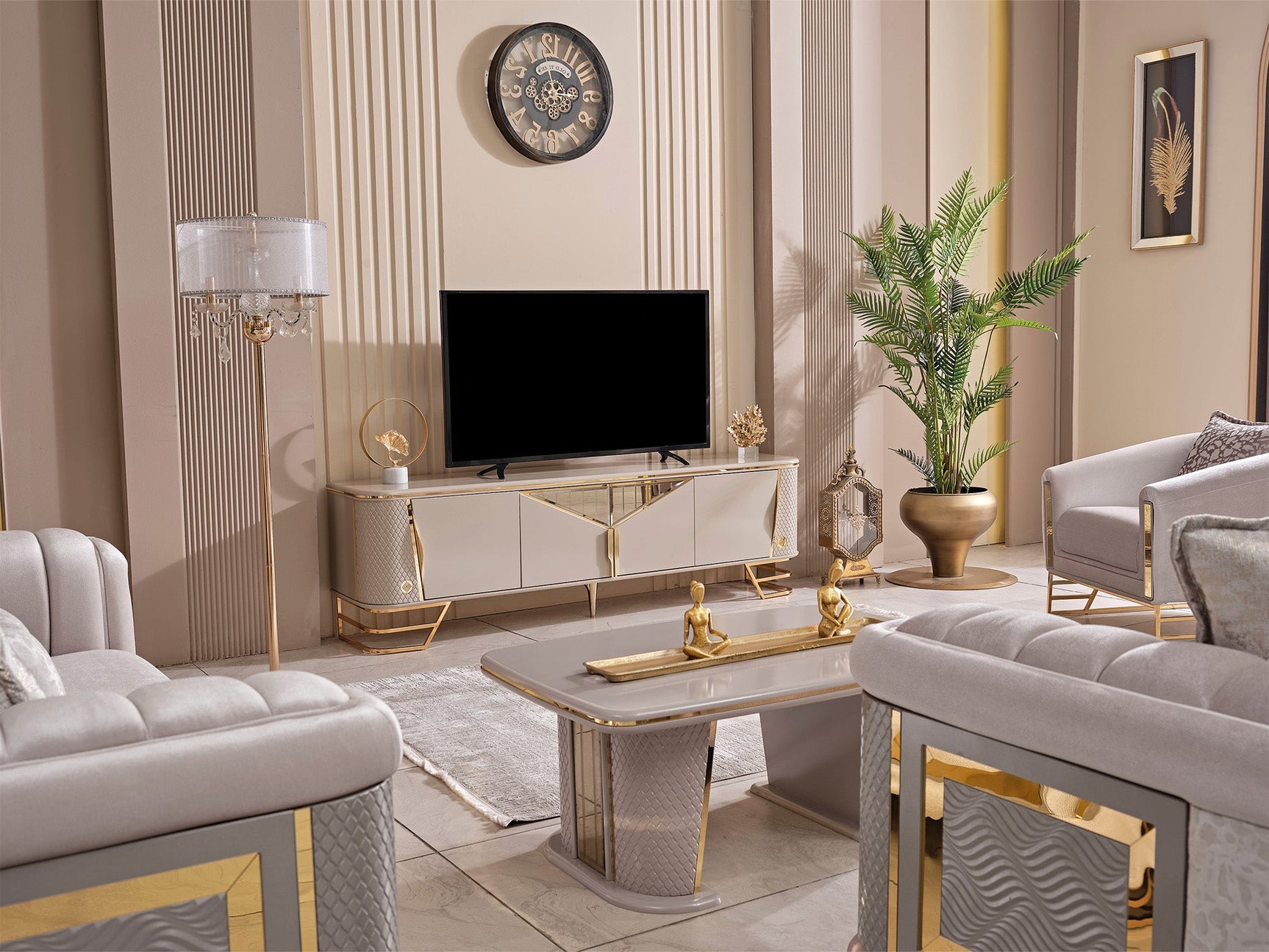 Romans Cream Tv Stand