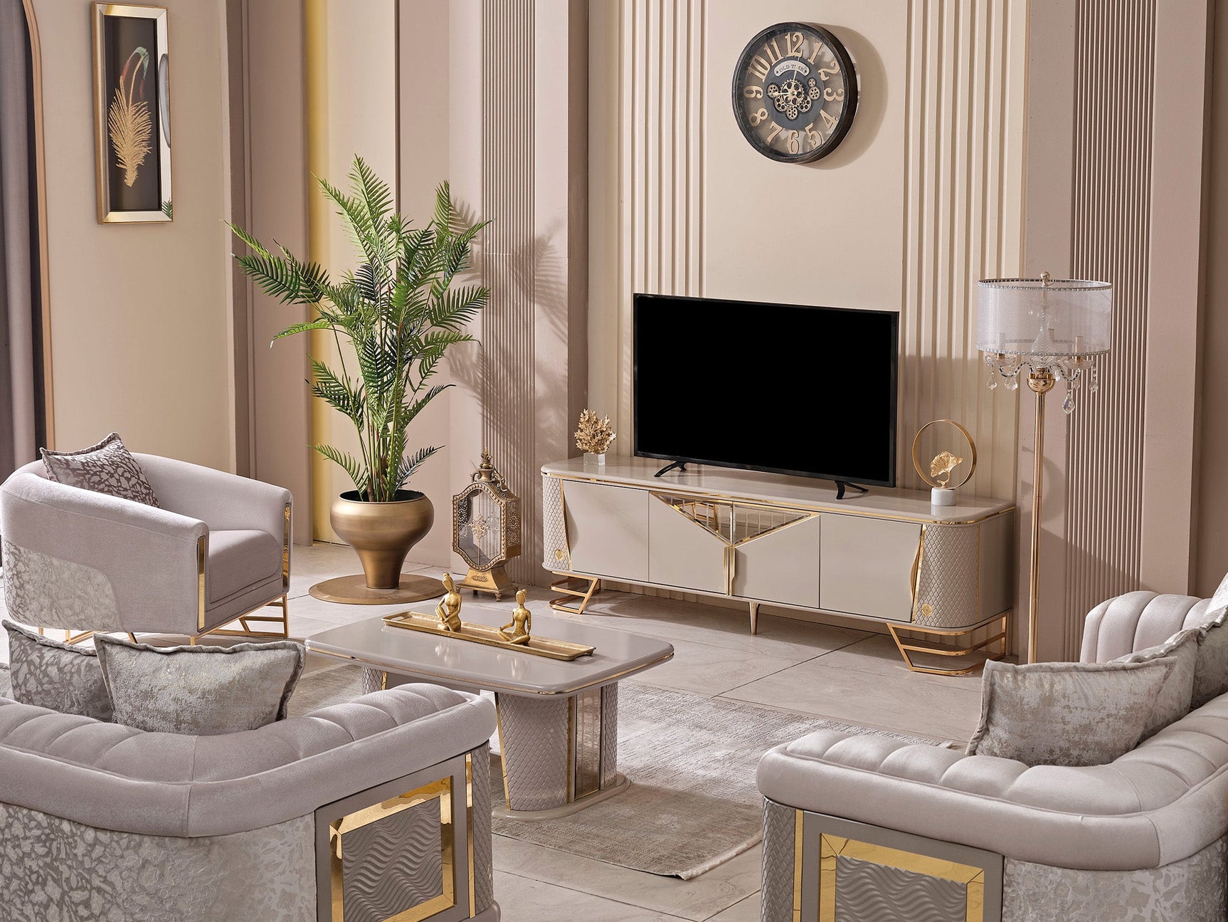 Romans Cream Tv Stand
