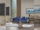 Romans Navy Blue 3-pieces (Sofa & Loveseat & Chair) Living Room Set
