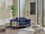Romans Navy Blue Stationary Loveseat