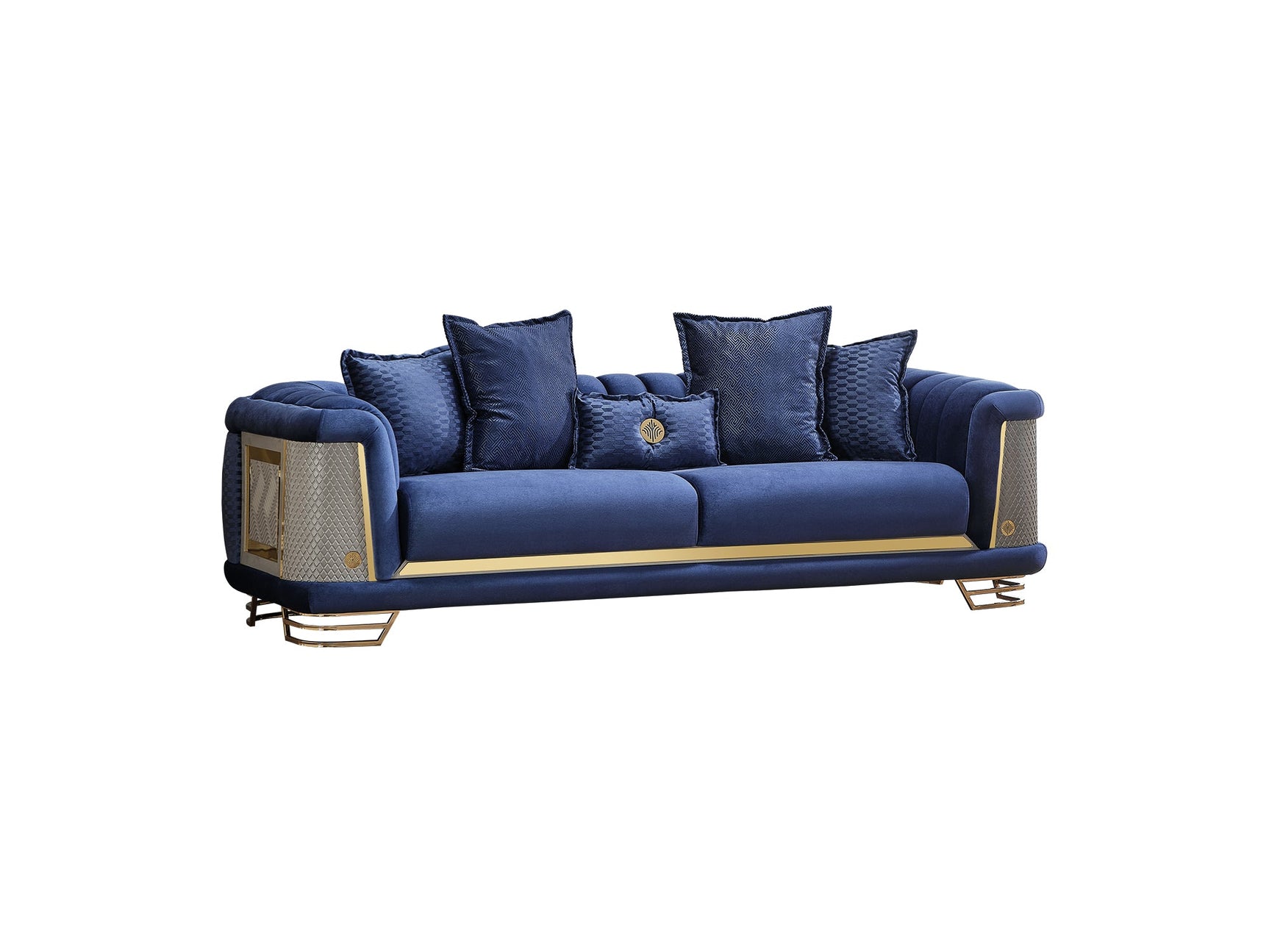 Romans Navy Blue 3-pieces (Sofa & Loveseat & Chair) Living Room Set
