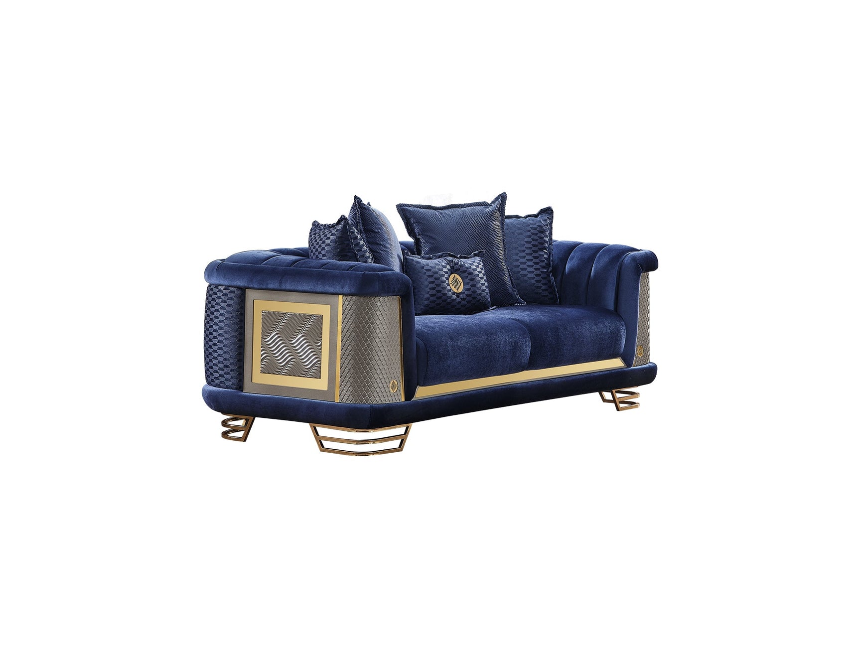 Romans Navy Blue Stationary Loveseat