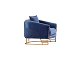 Romans Navy Blue 3-pieces (Sofa & Loveseat & Chair) Living Room Set