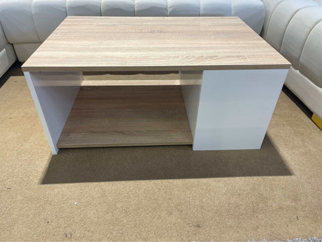 Rome White & Natural Coffee Table - Ornate Home