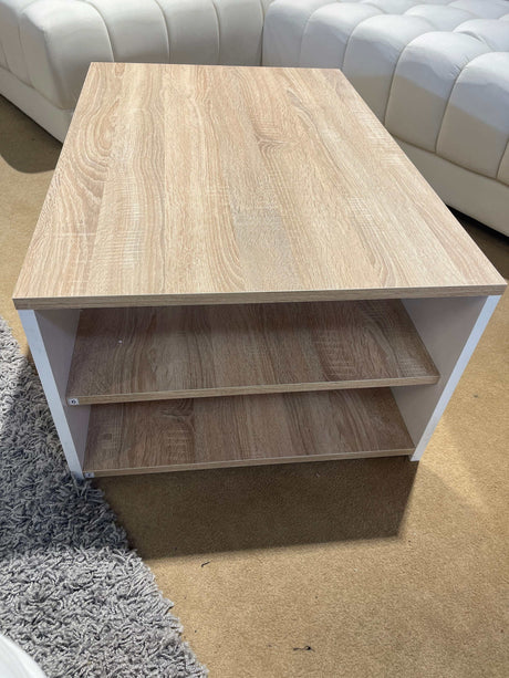 Rome White & Natural Coffee Table - Ornate Home