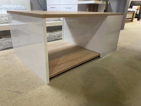 Rome White & Natural Coffee Table - Ornate Home