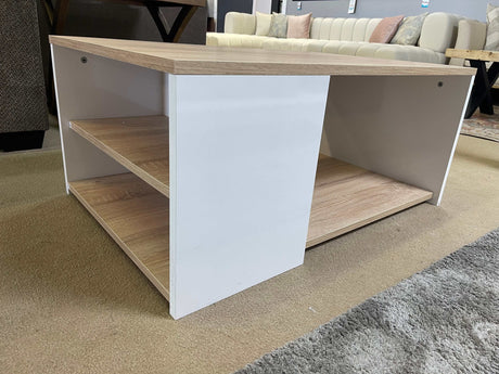 Rome White & Natural Coffee Table - Ornate Home