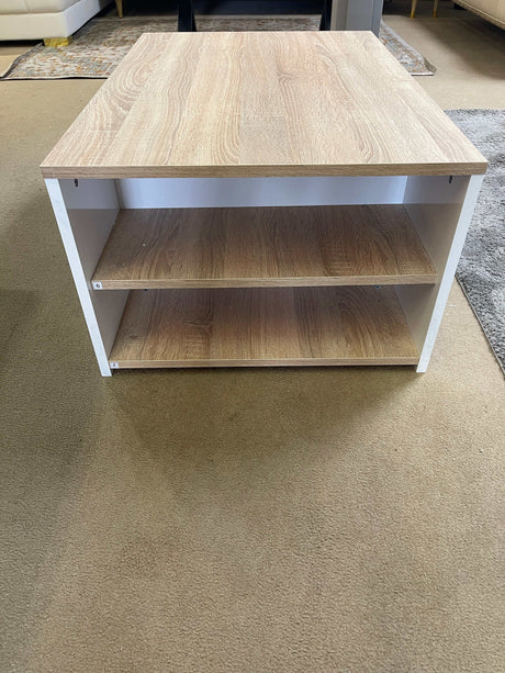 Rome White & Natural Coffee Table - Ornate Home