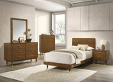 Romford Walnut 4 Pc. Twin Bedroom Set - Ornate Home
