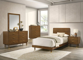 Romford Walnut 4 Pc. Twin Bedroom Set - Ornate Home