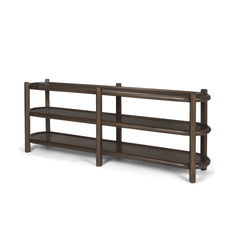 Romi Dark Brown Wood with 3 Shelves Oval Console Table - Ornate Home