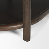 Romi Dark Brown Wood with Bottom Shelf Oval Coffee Table - Ornate Home