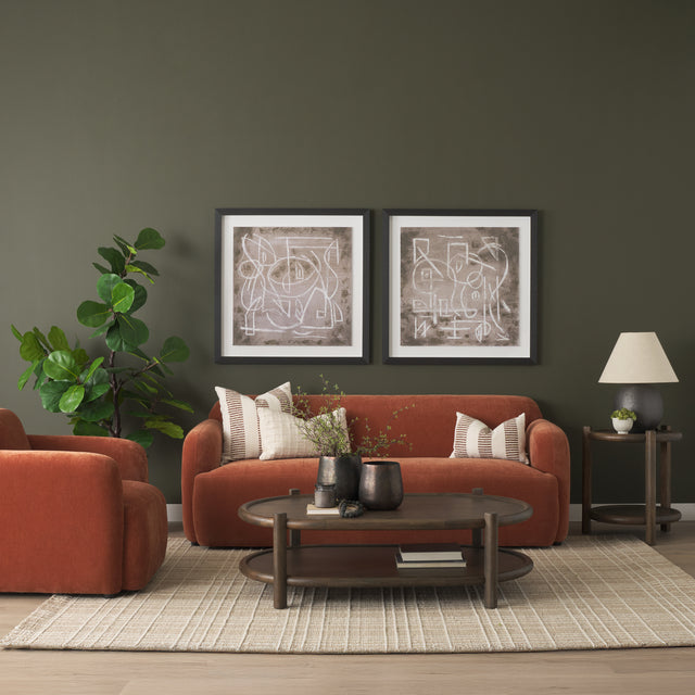 Romi Dark Brown Wood with Bottom Shelf Oval Coffee Table - Ornate Home