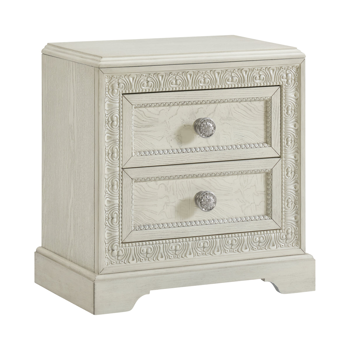 Romilly White 3-Piece King Storage Bedroom Set with 2 Nightstands - Ornate Home