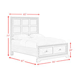 Romilly White 3-Piece Queen Storage Bedroom Set - Ornate Home