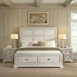 Romilly White 3-Piece Queen Storage Bedroom Set with 2 Nightstands - Ornate Home