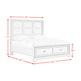 Romilly White 4-Piece King Storage Bedroom Set with 2 Nightstands & Chest - Ornate Home