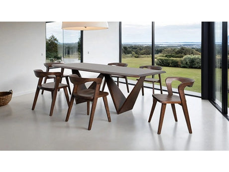 Romont Walnut 7 Piece Dining Set - Ornate Home