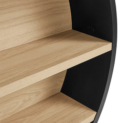 Romy Black/Natural 47" Round Wall Book Shelf - Ornate Home