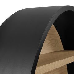 Romy Black/Natural 47" Round Wall Book Shelf - Ornate Home