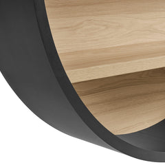 Romy Black/Natural 47" Round Wall Book Shelf - Ornate Home