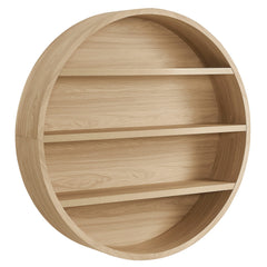 Romy Natural 47" Round Wall Book Shelf - Ornate Home