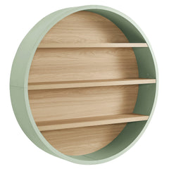 Romy Sage/Natural 47" Round Wall Book Shelf - Ornate Home