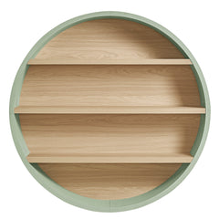 Romy Sage/Natural 47" Round Wall Book Shelf - Ornate Home