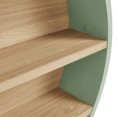 Romy Sage/Natural 47" Round Wall Book Shelf - Ornate Home