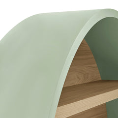 Romy Sage/Natural 47" Round Wall Book Shelf - Ornate Home