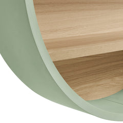 Romy Sage/Natural 47" Round Wall Book Shelf - Ornate Home