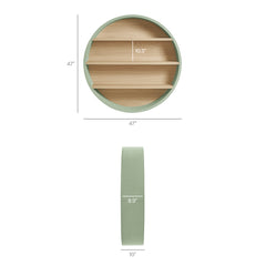 Romy Sage/Natural 47" Round Wall Book Shelf - Ornate Home