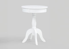 Romy White Round Chairside Table - Ornate Home