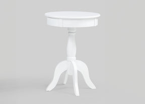 Romy White Round Chairside Table - Ornate Home
