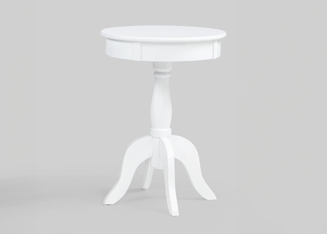 Romy White Round Chairside Table - Ornate Home