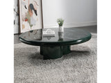 Ronald MarbleTop/Dark Green/Brown High Gloss Coffee Table - Ornate Home