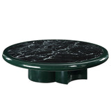 Ronald MarbleTop/Dark Green/Brown High Gloss Coffee Table - Ornate Home