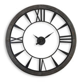 Ronan Black/Gray/Woodtone Wall Clock Large - Ornate Home
