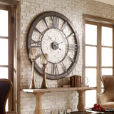 Ronan Black/Gray/Woodtone Wall Clock Large - Ornate Home