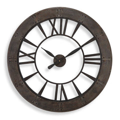 Ronan Black/Woodtone Wall Clock - Ornate Home