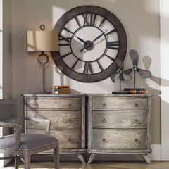 Ronan Black/Woodtone Wall Clock - Ornate Home