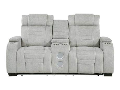 Ronan Light-Gray Double Reclining Loveseat - Ornate Home