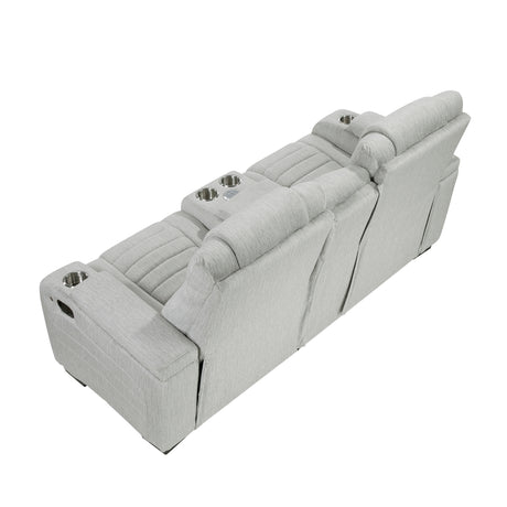 Ronan Light-Gray Double Reclining Loveseat - Ornate Home