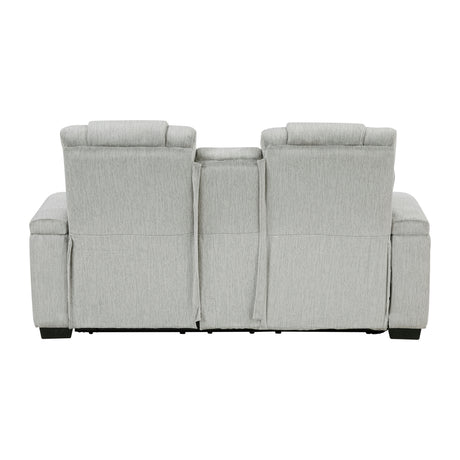 Ronan Light-Gray Double Reclining Loveseat - Ornate Home