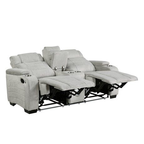 Ronan Light-Gray Double Reclining Loveseat - Ornate Home