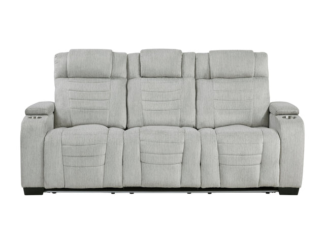 Ronan Light-Gray Double Reclining Sofa - Ornate Home