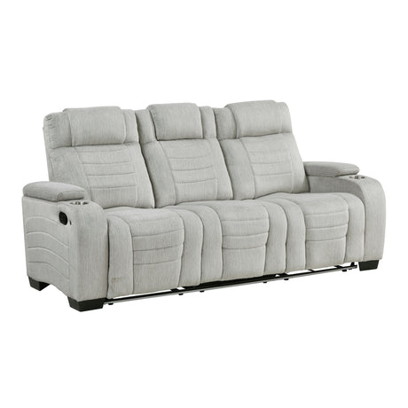 Ronan Light-Gray Double Reclining Sofa - Ornate Home