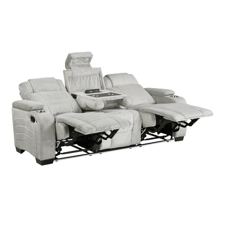 Ronan Light-Gray Double Reclining Sofa - Ornate Home